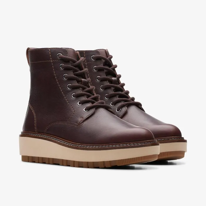 Orianna Lace Dark Brown Leather Women Clarks Boots and Booties Orianna Lace Dark Brown Leather Women Clarks Boots and Booties