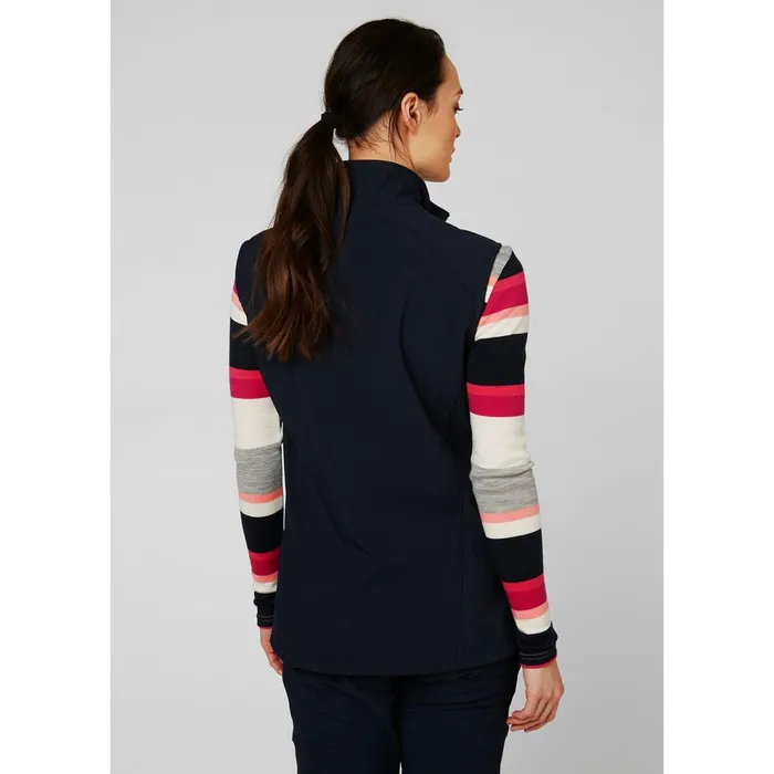Outdoor and Hiking Jackets Women Helly Hansen W PARAMOUNT SOFTSHELL VEST 597 Navy