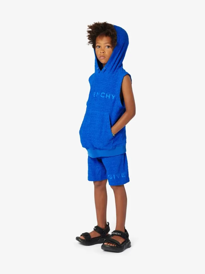 Oversized Hoodie In 4g Towelling Jacquard Royal Blue Kids Givenchy