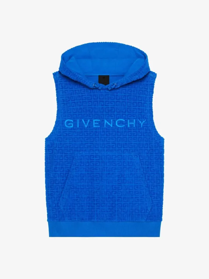 Oversized Hoodie In 4g Towelling Jacquard Royal Blue Kids Givenchy