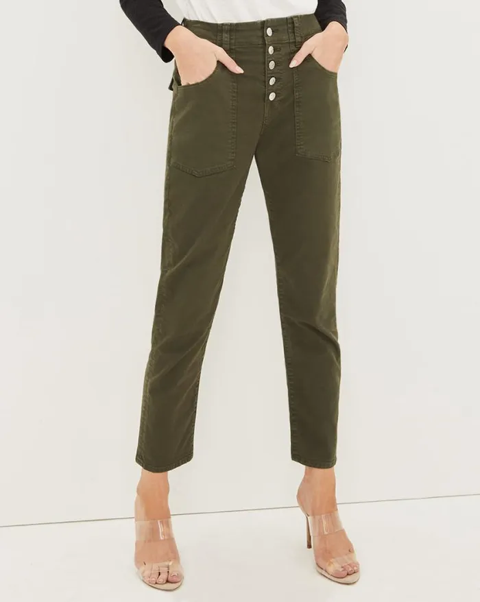 Pants Shop Veronica Beard Arya StraightLeg Pant Army Green