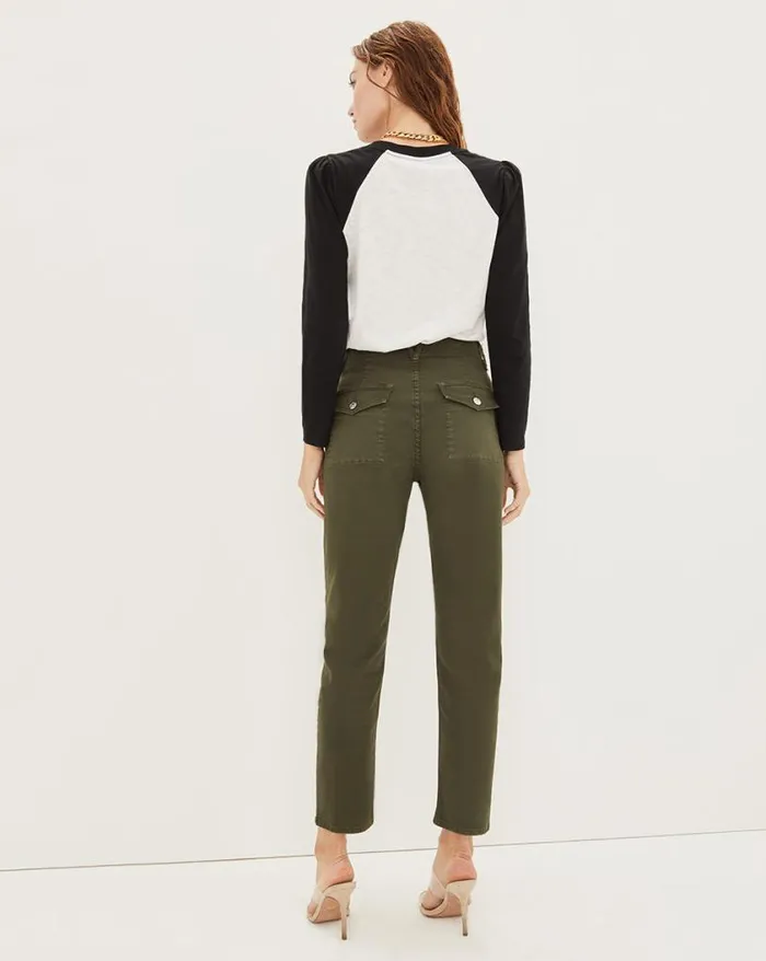 Pants Shop Veronica Beard Arya StraightLeg Pant Army Green