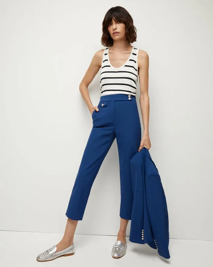 Pants Shop Veronica Beard Renzo Scuba Pant Cerulean