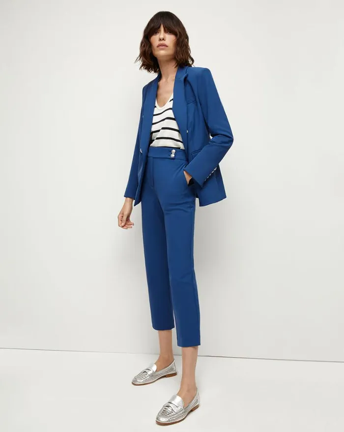 Pants Shop Veronica Beard Renzo Scuba Pant Cerulean