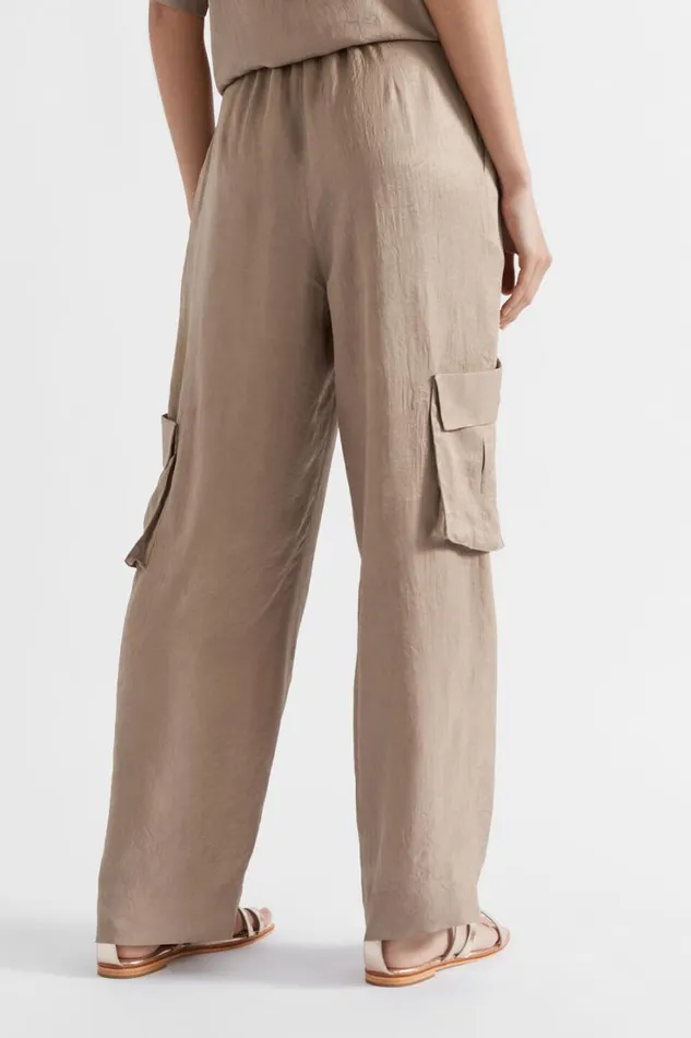 Pants Woman Seed Heritage Satin Cargo Pant Cookie