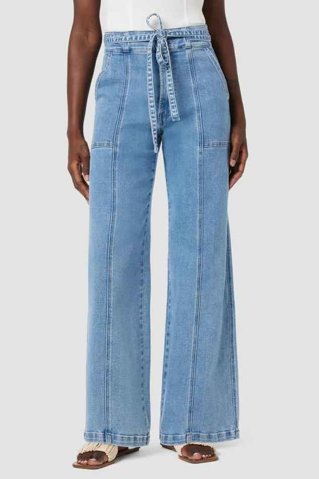 Pants Women Hudson Jeans Tie Waist Wide Leg Trouser Stardom