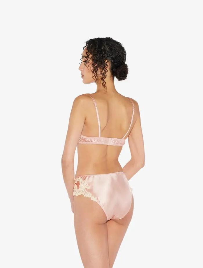 Pink Silk Pushup Bra With Frastaglio Lingerie La Perla Padded