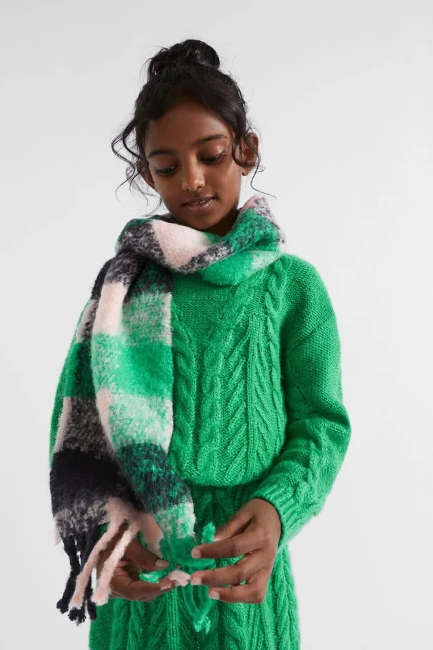 Ponchos and Capes Girl Seed Heritage Brushed Checked Scarf Multi