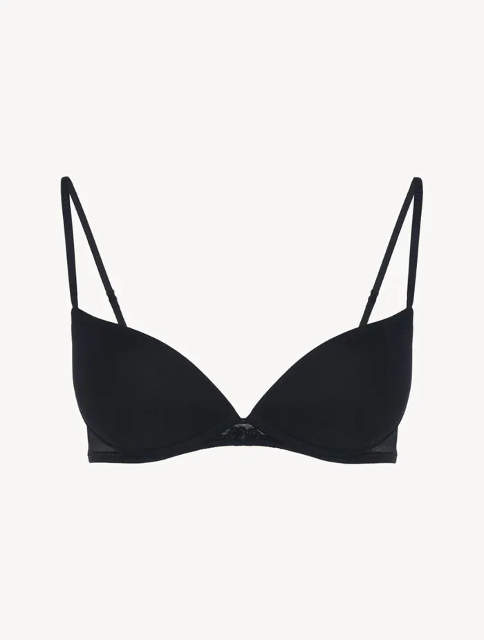 Pushup Bra In Black Stretch Tulle Lingerie La Perla Padded