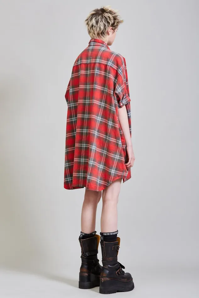 R13 Dresses Women Plaid Oversized Boxy Dress