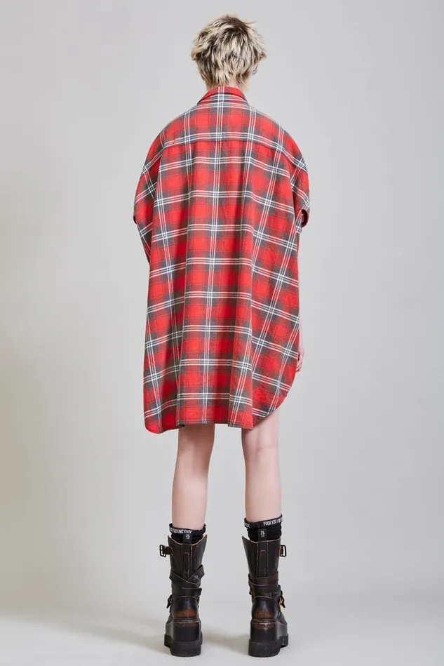 R13 Dresses Women Plaid Oversized Boxy Dress
