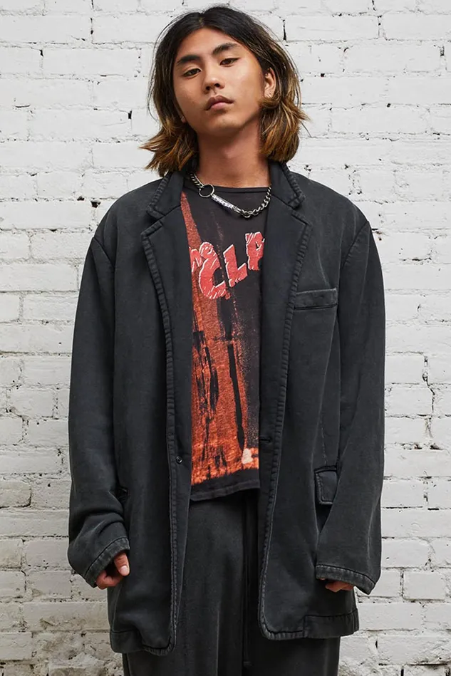 R13 Jackets and Coats Men Oversized Ragged Blazer 8211 Acid Black
