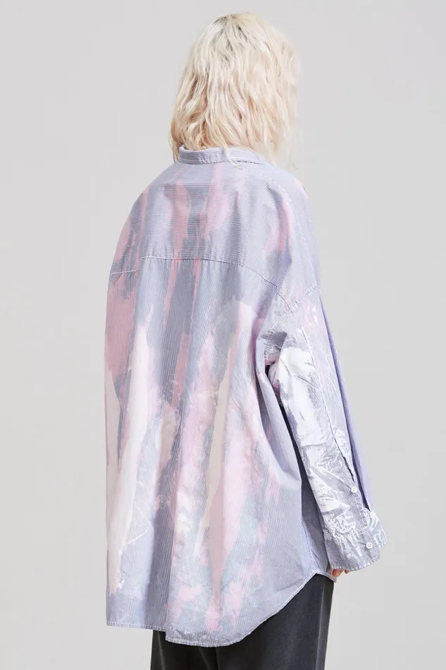 R13 Tops Women Bleached Drop Neck Shirt