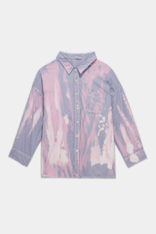 R13 Tops Women Bleached Drop Neck Shirt