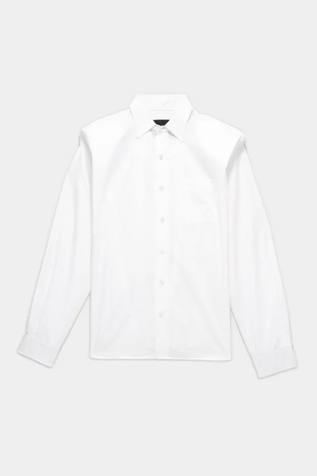 R13 Tops Women Folded Shoulder Shirt 8211 White