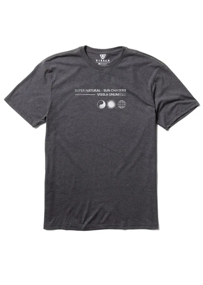 Recline Comp Lite Eco Performance Tee Black Heather Men Vissla Tees