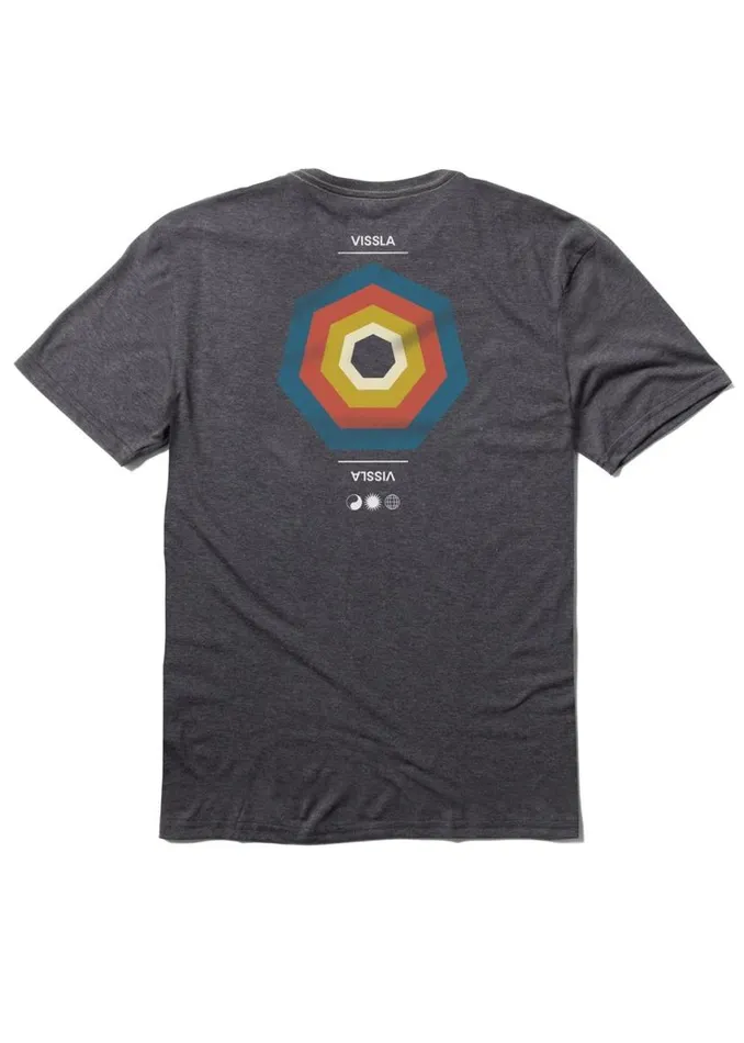 Recline Comp Lite Eco Performance Tee Black Heather Men Vissla Tees