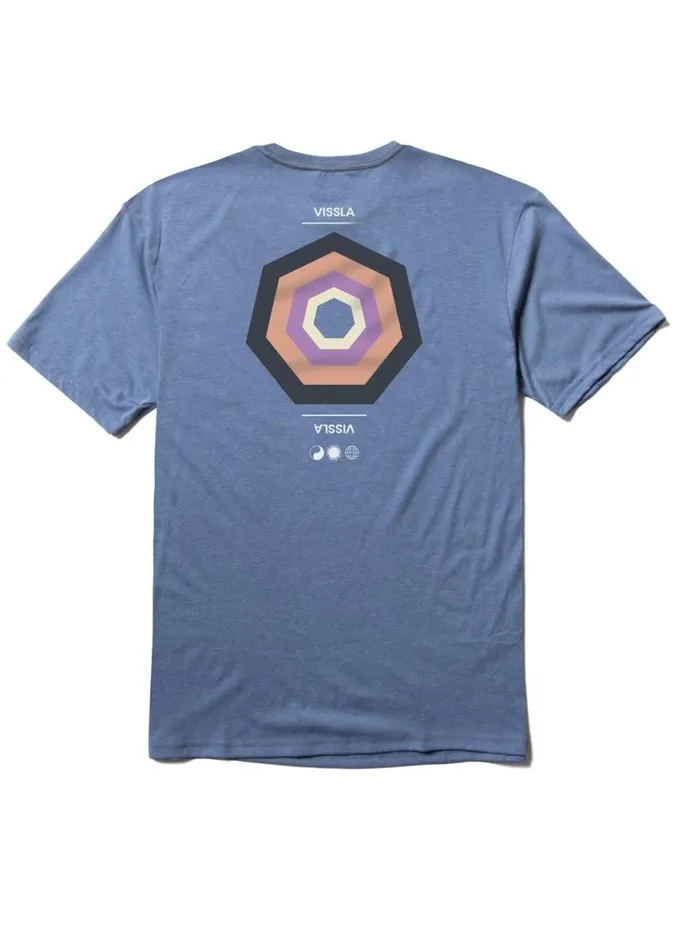 Recline Comp Lite Eco Performance Tee Harbor Blue Heather Men Vissla Tees