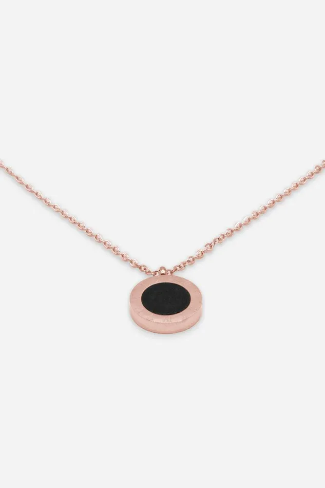 Rose Gold Stainless Steel Reversable Clock Pendant Women Roman Jewellery