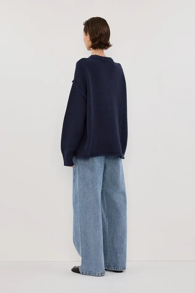 ROY NAVY LONGLINE KNIT JUMPER Women DISSH Sweaters