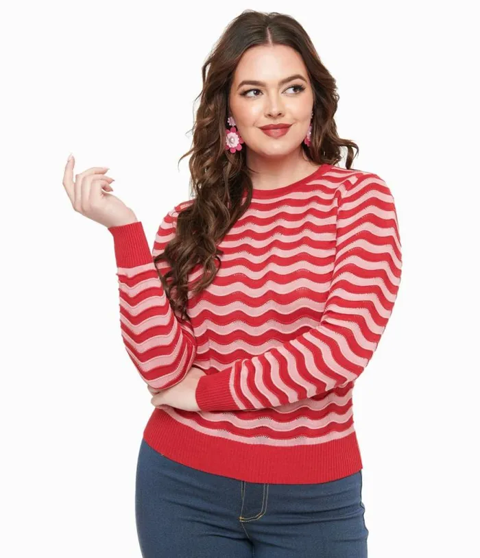 Royal Monk 1970s Red and Pink Sweet Stripes Top Clothing Unique Vintage Sweaters and Cardigans Royal Monk 1970s Red and Pink Sweet Stripes Top Clothing Unique Vintage Sweaters and Cardigans