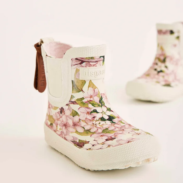 Rubber boots bisgaardshoes BABY baby rubber cremeflowers Rose