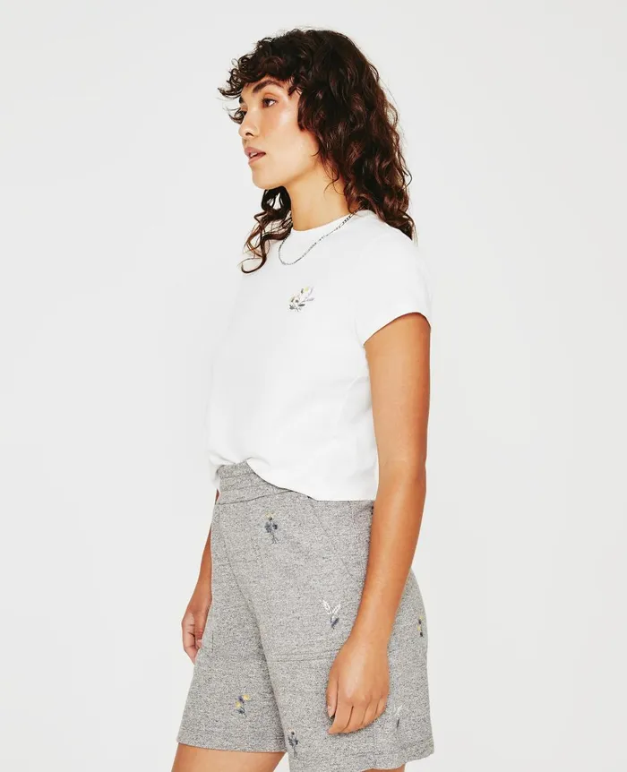 Sadie Crew Eb Flower Stamp Exwhite Women AG Jeans Tees and Tanks Sadie Crew Eb Flower Stamp Exwhite Women AG Jeans Tees and Tanks