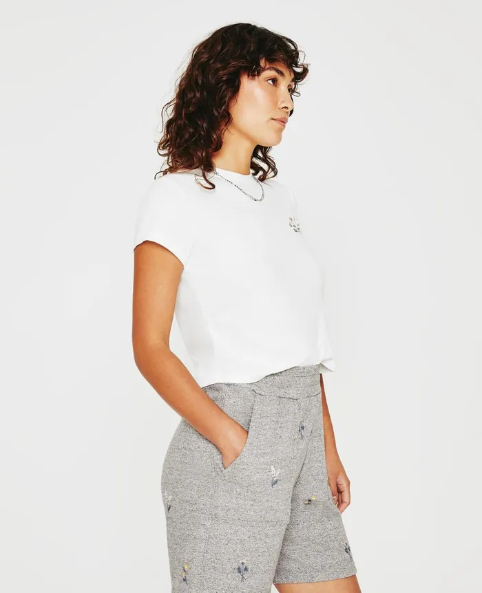 Sadie Crew Eb Flower Stamp Exwhite Women AG Jeans Tees and Tanks Sadie Crew Eb Flower Stamp Exwhite Women AG Jeans Tees and Tanks
