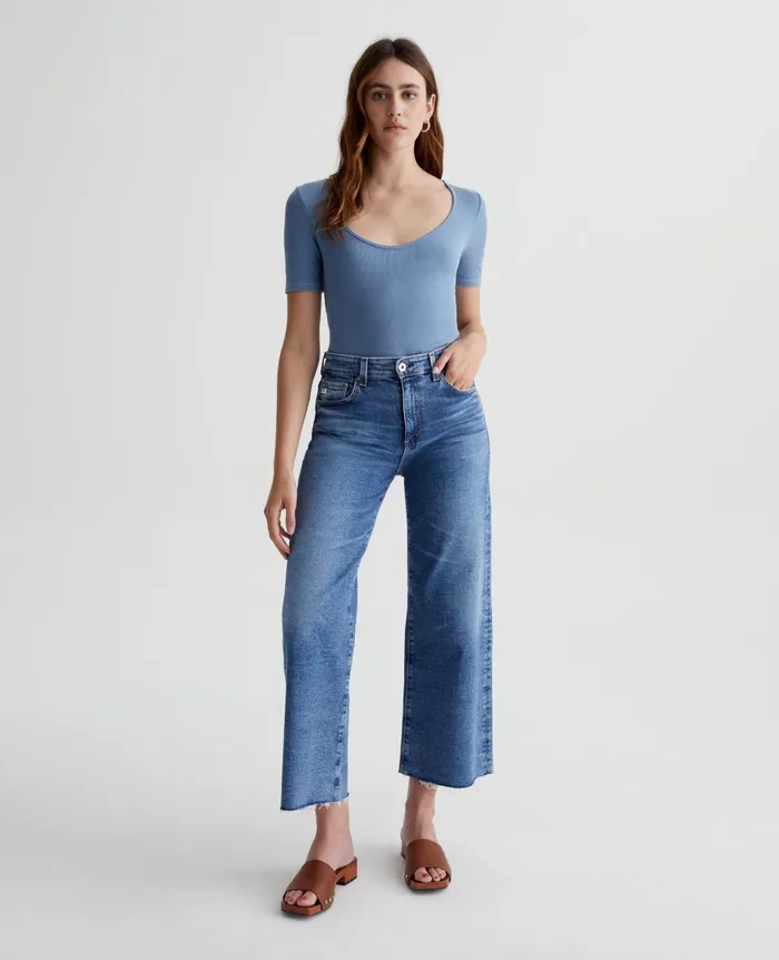 Saige Wide Leg Crop Vp La Presa Women AG Jeans Denim