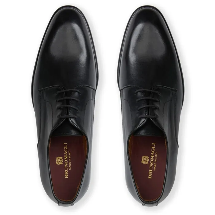Salerno Derby Black Leather Men Bruno Magli Dress Shoes