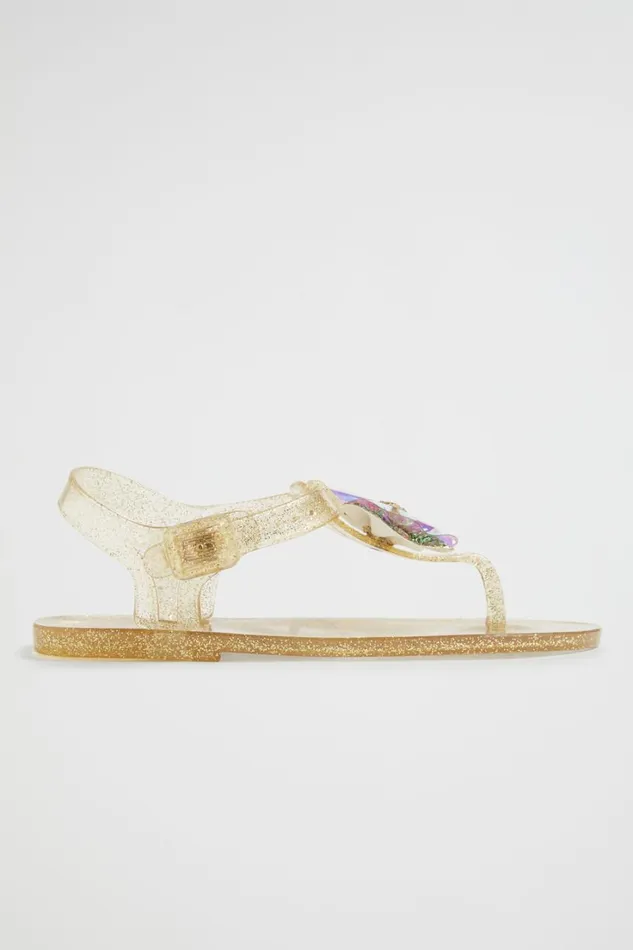 Sandals and Slides Girl Seed Heritage Butterfly Tbar Jelly Gold