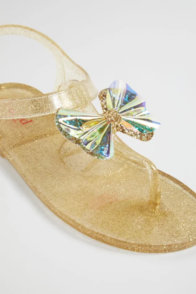 Sandals and Slides Girl Seed Heritage Butterfly Tbar Jelly Gold