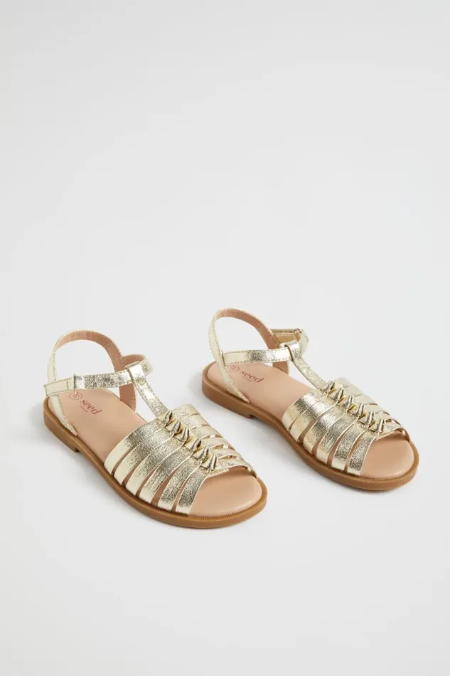 Sandals and Slides Girl Seed Heritage Knot Sandal Gold