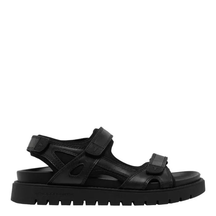 Sandals Men Windsor Smith RAVEN BLACK LEATHER SANDALS