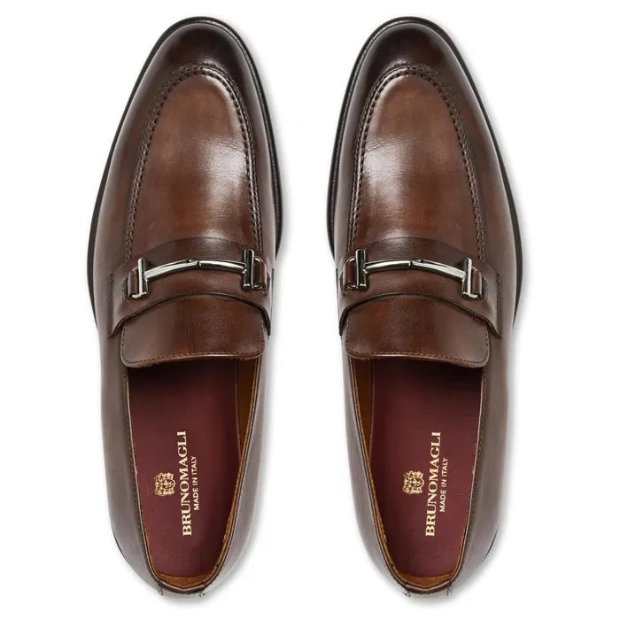 Sante Double Gore Classic Bit Leather Loaferbrown Men Bruno Magli Loafers and Slipons