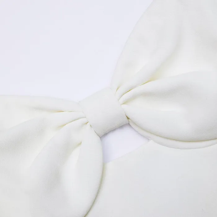 Self Portrait Bottoms White Crepe Bow Jumpsuit 8211 Women