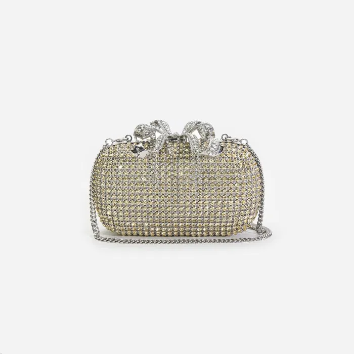 Self Portrait Clutch Bags Champagne Chainmail Clutch Bag 8211 Women