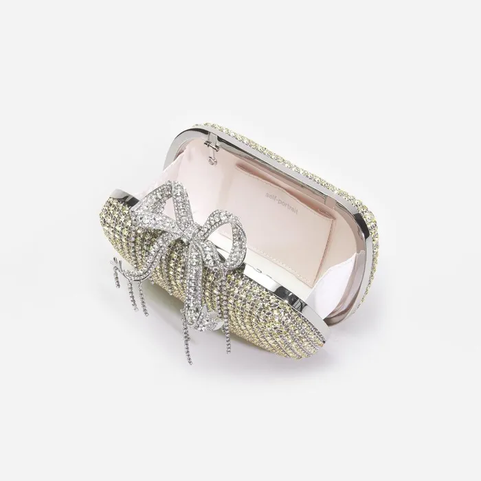 Self Portrait Clutch Bags Champagne Chainmail Clutch Bag 8211 Women