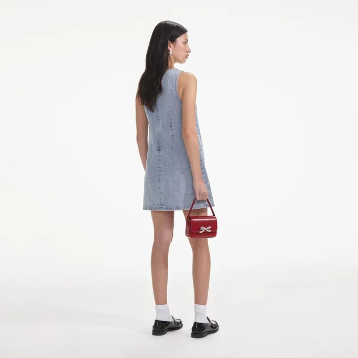 Self Portrait Denim Square Rhinestone Denim Mini Dress 8211 Women Self Portrait Denim Square Rhinestone Denim Mini Dress 8211 Women