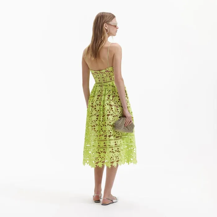 Self Portrait Dresses Lime Azaelea Lace Midi Dress 8211 Women
