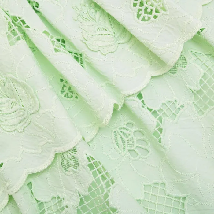 Self Portrait Dresses Mint Cotton Lace Peplum Midi Dress 8211 Women
