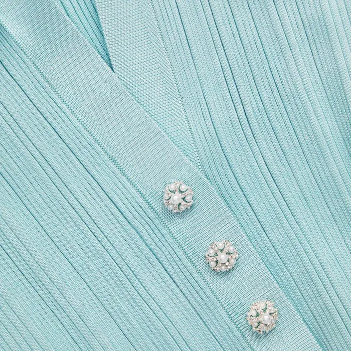 Self Portrait Dresses Mint Stitch Knit Skater Mini Dress 8211 Women