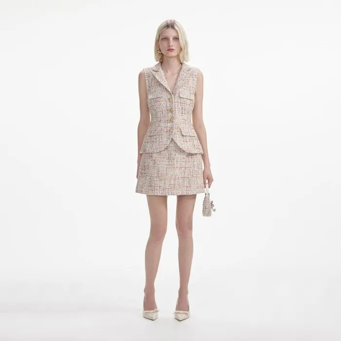 Self Portrait Dresses Pastel Boucle Tailored Mini Dress 8211 Women