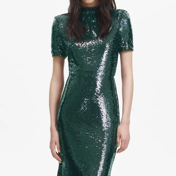 Self Portrait Dresses Teal Sequin Maxi Dress 8211 Women