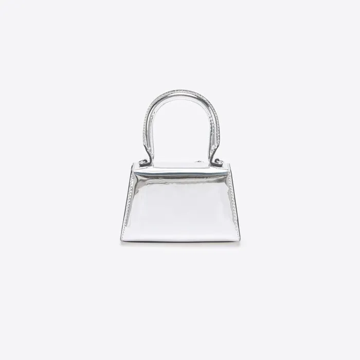 Self Portrait Micro Silver Metallic Micro Embellished Bow Bag 8211 Women