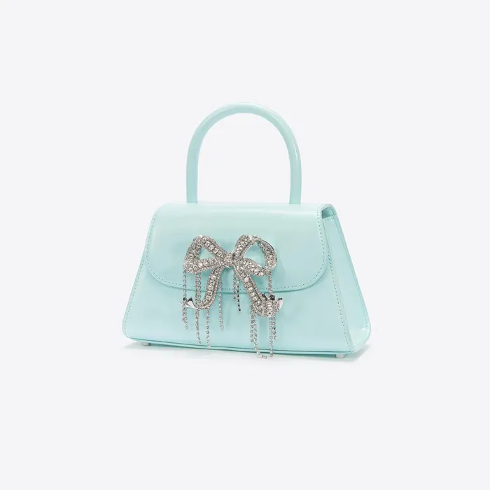 Self Portrait Mini Blue Leather Mini Bow Bag 8211 Women
