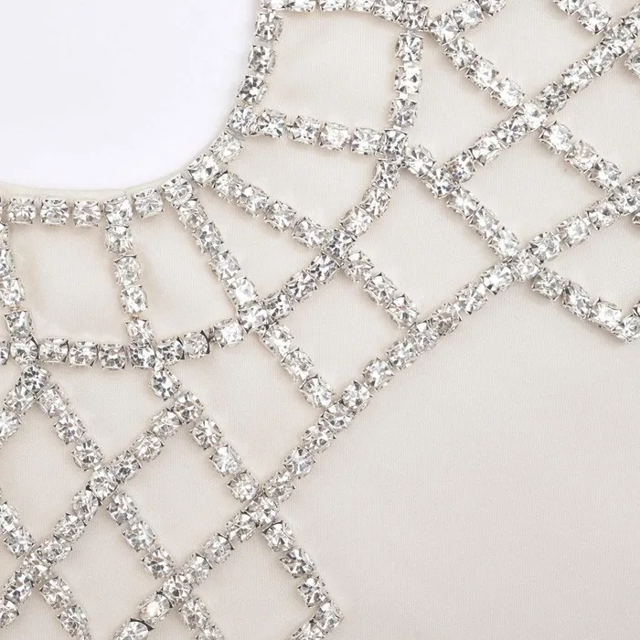 Self Portrait Tops Cream Satin Diamante Bralette Top 8211 Women