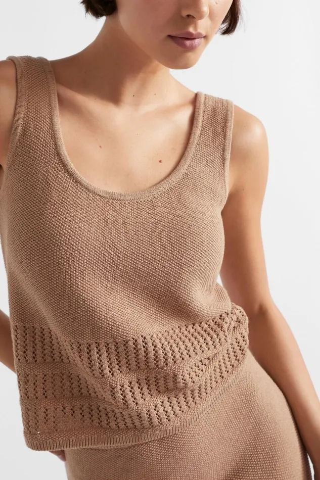 Sets Woman Seed Heritage Crochet Panelled Knit Barley