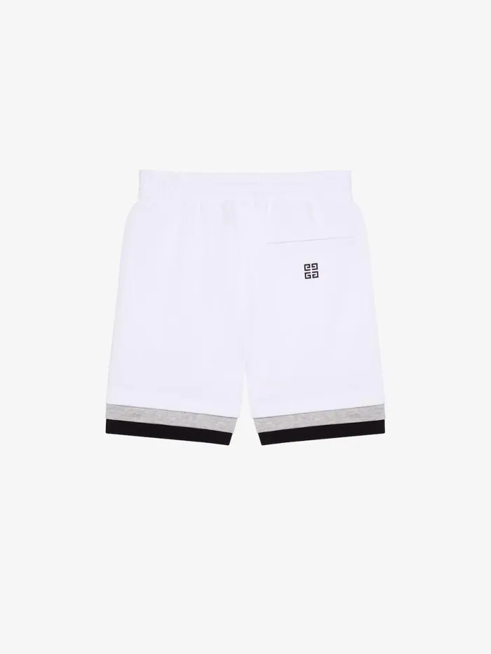 Sewn and Layer Bermuda Shorts In Fleece Greywhite Kids Givenchy