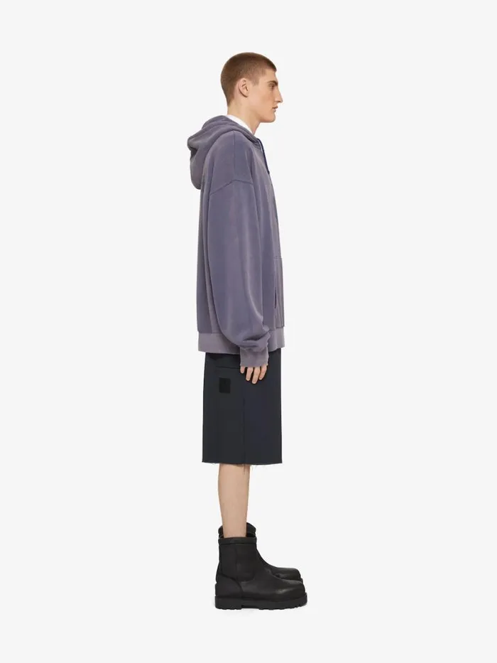 Shadow Oversized Hoodie In Fleece Medium Blue Men Givenchy Sweatshirts and Hoodies